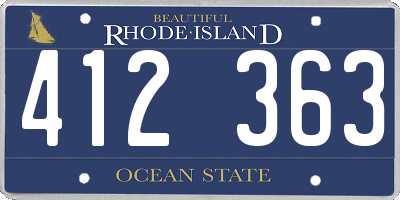 RI license plate 412363