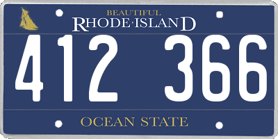 RI license plate 412366