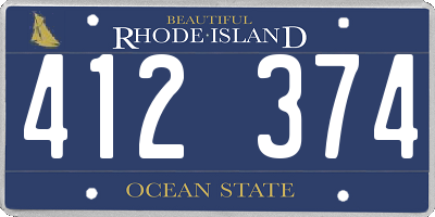 RI license plate 412374