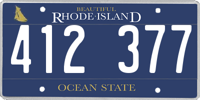 RI license plate 412377