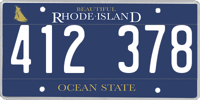 RI license plate 412378