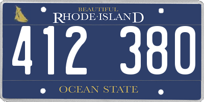 RI license plate 412380