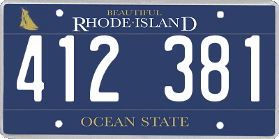 RI license plate 412381