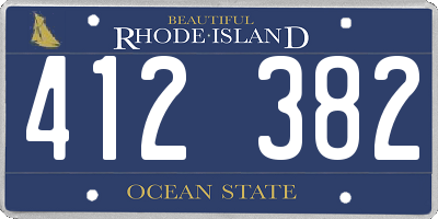 RI license plate 412382