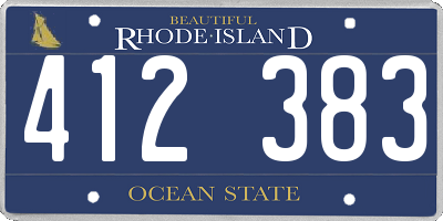 RI license plate 412383