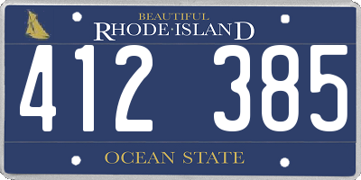 RI license plate 412385