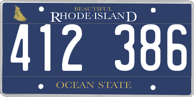 RI license plate 412386