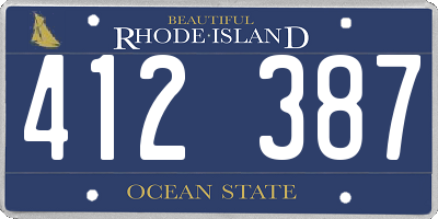 RI license plate 412387