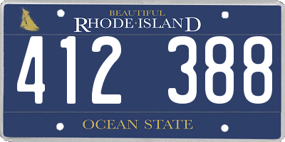RI license plate 412388