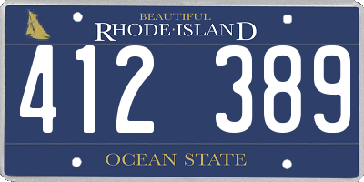 RI license plate 412389