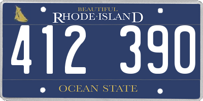RI license plate 412390