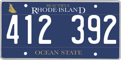 RI license plate 412392