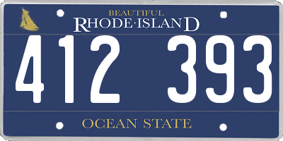 RI license plate 412393