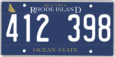 RI license plate 412398