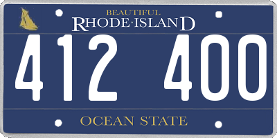 RI license plate 412400