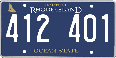 RI license plate 412401