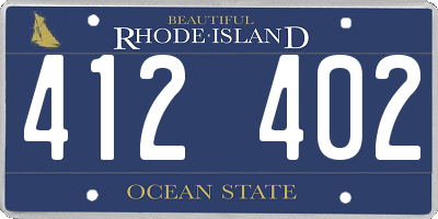 RI license plate 412402
