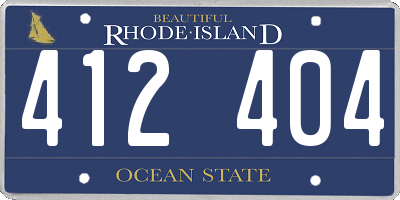 RI license plate 412404