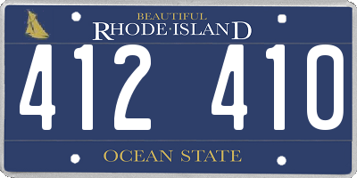 RI license plate 412410