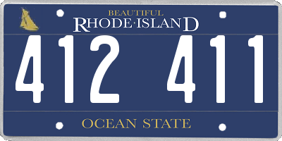 RI license plate 412411