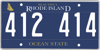 RI license plate 412414