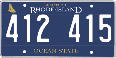 RI license plate 412415
