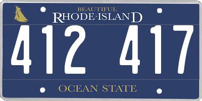 RI license plate 412417