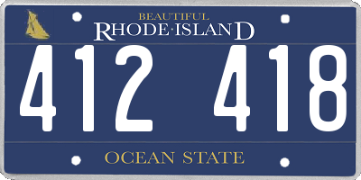 RI license plate 412418