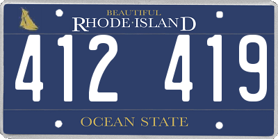 RI license plate 412419