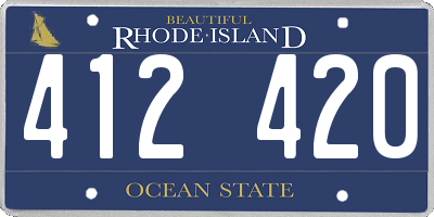 RI license plate 412420