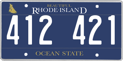 RI license plate 412421