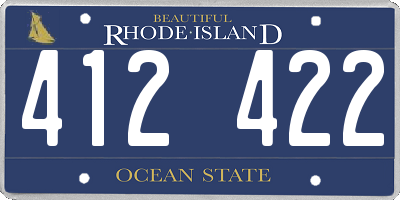 RI license plate 412422