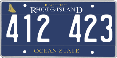 RI license plate 412423