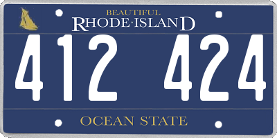 RI license plate 412424