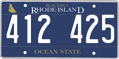 RI license plate 412425