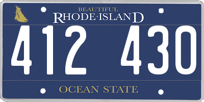 RI license plate 412430