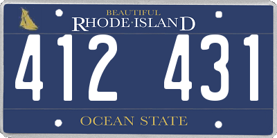 RI license plate 412431