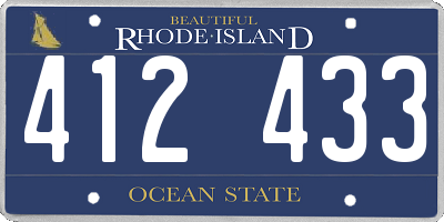 RI license plate 412433