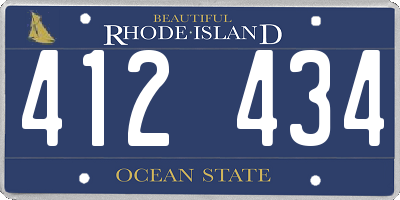 RI license plate 412434
