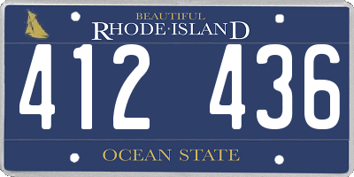 RI license plate 412436