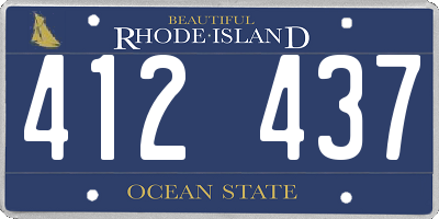 RI license plate 412437