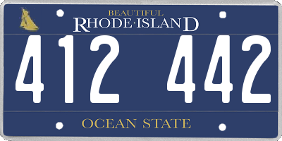RI license plate 412442