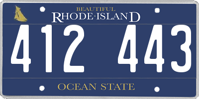 RI license plate 412443