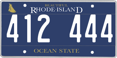 RI license plate 412444