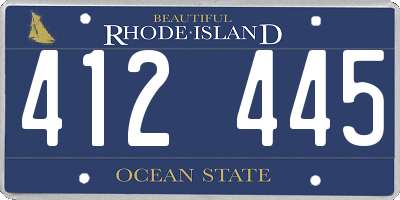 RI license plate 412445