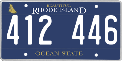 RI license plate 412446