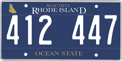 RI license plate 412447