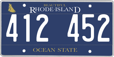 RI license plate 412452