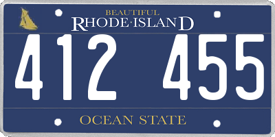 RI license plate 412455
