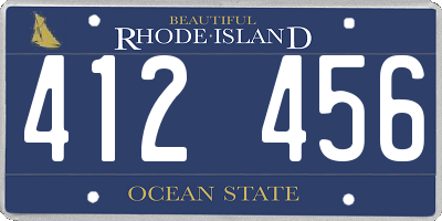 RI license plate 412456